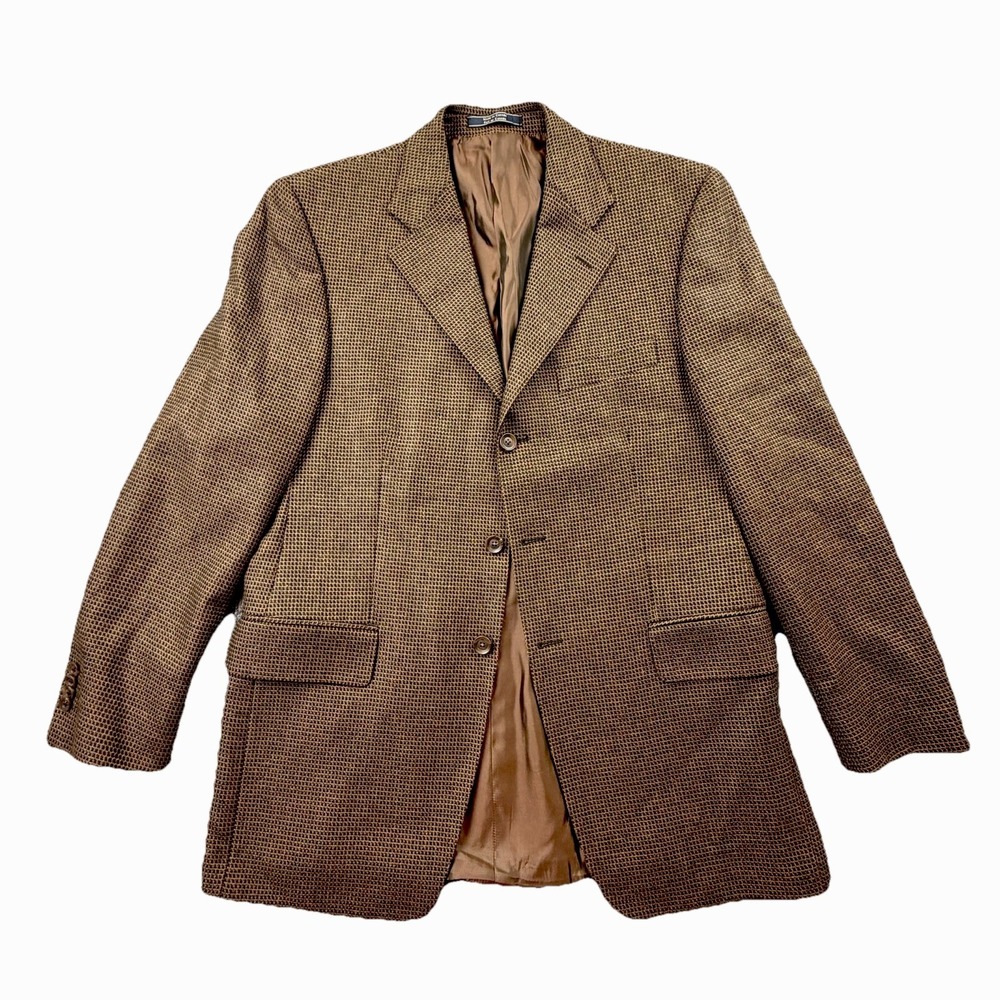 Mark Shale Arnold Brant Colombo 100% Cashmere Blazer 40R Brown Sport Coat